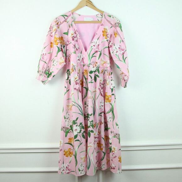 Christy Lynn Size 4 Dress Pink Soft Floral Feminine Preppy Country Club Romantic